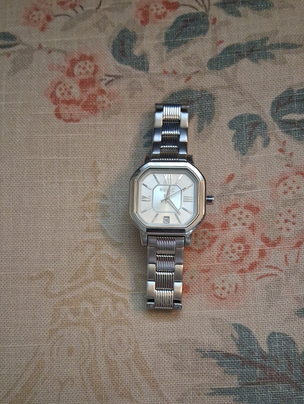 Relic Silver-Tone Octagonal Bracelet Watch